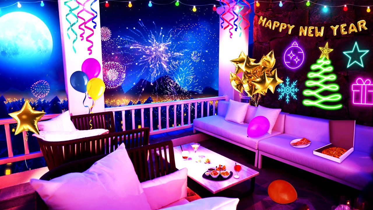New Year's Eve Ambience 🎉 Happy New Year's Party, Distant ...